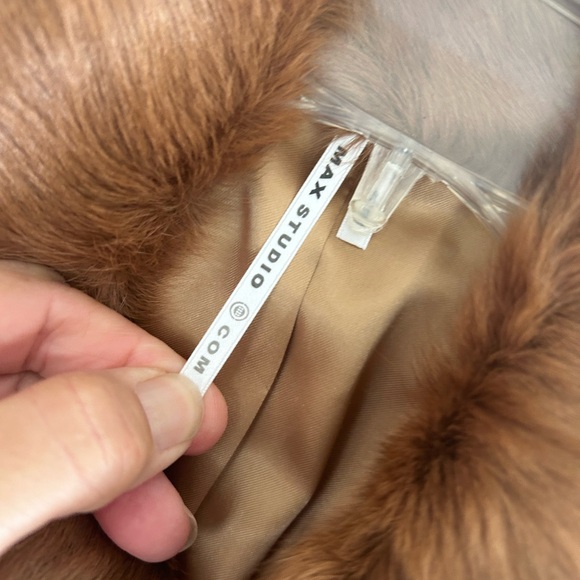 Max Studio Fur Coat with Pockets Genuine Goat Fur Size XS - Picture 7 of 9